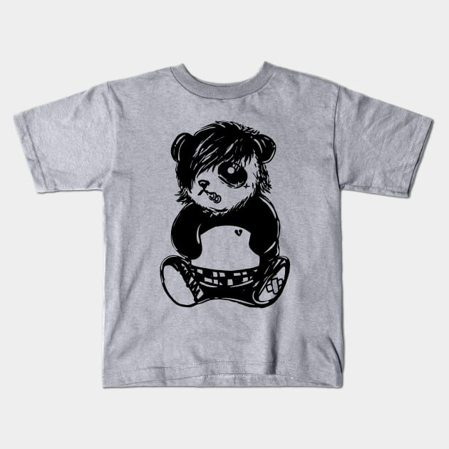 Emo Panda Kids T-Shirt by popcornpunk